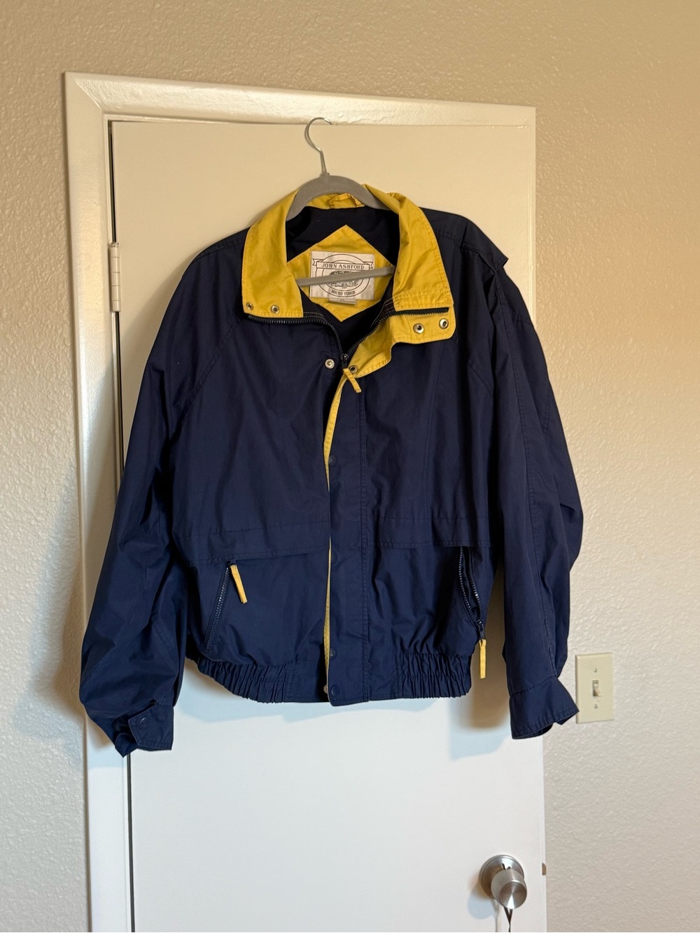John Ashford Navy Jacket with Yellow Trim